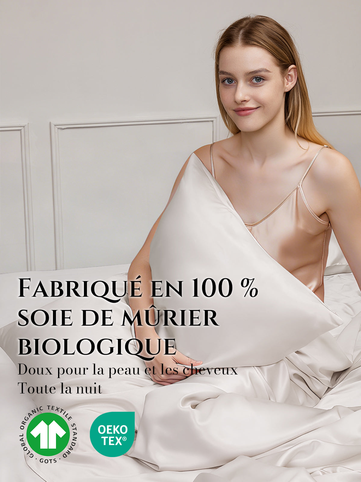 Taie d’oreiller en soie 25 Momme