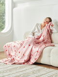 THXSILK Couverture Garnie De Soie Fraise D'été