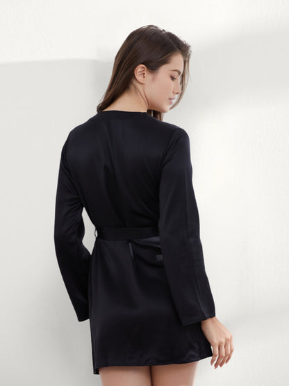 Peignoir Court Soie 19 Momme Luxe Femme