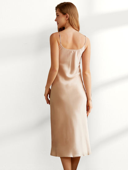 Chemise de Nuit Longue Dos Échancré Soie 19 Momme