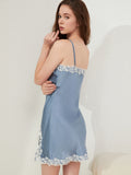 19 Momme Robe Femme Soie Dentelle Décolleté