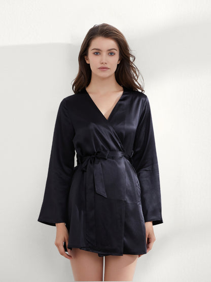 Peignoir Court Soie 19 Momme Luxe Femme