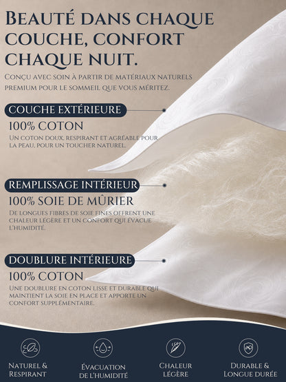 Couette toutes saisons en soie de mûrier Qualité standard